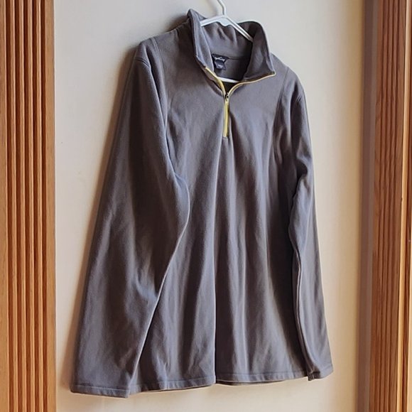 Eddie Bauer Gray Quarter Zip Fleece Pullover Size XL - Picture 2 of 15